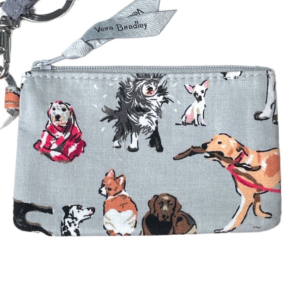 Vera Bradley Dog Show Zip ID and Lanyard Gray Grey - Picture 4 of 6